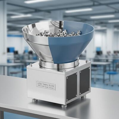 مغذي اهتزازي بوعاء أقل من 70 ديسيبل مخصص بطلاء تلميع أو بولي يوريثان لإنهاء الوعاء للتعامل الهادئ مع الأجزاء